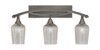 Bow 3 Light Bath Bar Shown In Brushed Nickel Finish With 5" Silver Textured Glass (173-BN-4253)