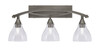 Bow 3 Light Bath Bar Shown In Brushed Nickel Finish With 6.25" Clear Bubble Glass (173-BN-4760)