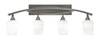 Bow 4 Light Bath Bar Shown In Brushed Nickel Finish With 5" White Muslin Glass (174-BN-211)