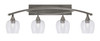 Bow 4 Light Bath Bar Shown In Brushed Nickel Finish With 6" Clear Bubble Glass (174-BN-4810)