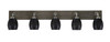 Oxbridge 5 Light Bath Bar In Graphite & Painted Distressed Wood-look Metal Finish With 5" Black Matrix Glass (1775-GPDW-4029)