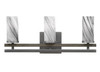 Belmont 3 Light Bath Bar In Graphite & Painted Distressed Wood-look Metal Finish With 2.5" Onyx Swirl Glass (2713-GPDW-802)