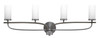 Monterey 4 Light Bath Bar In Graphite & Painted Distressed Wood-look Metal Finish With 2.5" White Muslin Glass (2914-GPDW-801)