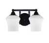 Paramount 2 Light Bath Bar In Matte Black Finish With 5.5" Zilo White Linen Glass (3422-MB-681)