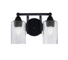 Paramount 2 Light Bath Bar In Matte Black Finish With 4" Smoke Bubble Glass (3422-MB-3002)