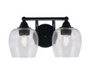 Paramount 2 Light Bath Bar In Matte Black Finish With 6" Clear Bubble Glass (3422-MB-4810)