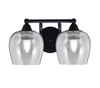 Paramount 2 Light Bath Bar In Matte Black Finish With 6" Smoke Bubble Glass (3422-MB-4812)