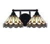 Paramount 2 Light Bath Bar In Matte Black Finish With 7" Cyprus Art Glass (3422-MB-9395)