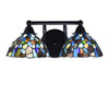Paramount 2 Light Bath Bar In Matte Black Finish With 7" Blue Mosaic Art Glass (3422-MB-9955)