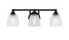 Paramount 3 Light Bath Bar In Matte Black Finish With 5" Clear Ribbed Glass (3423-MB-500)