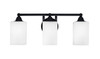 Paramount 3 Light Bath Bar In Matte Black Finish With 4" White Muslin Glass (3423-MB-531)
