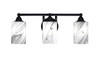Paramount 3 Light Bath Bar In Matte Black Finish With 4" Onyx Swirl Glass (3423-MB-3009)