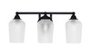 Paramount 3 Light Bath Bar In Matte Black Finish With 5" Clear Textured Glass (3423-MB-4250)