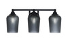 Paramount 3 Light Bath Bar In Matte Black Finish With 5" Smoke Textured Glass (3423-MB-4252)
