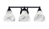Paramount 3 Light Bath Bar In Matte Black Finish With 6.25" Onyx Swirl Glass (3423-MB-4769)