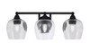 Paramount 3 Light Bath Bar In Matte Black Finish With 6" Clear Bubble Glass (3423-MB-4810)