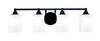 Paramount 4 Light Bath Bar In Matte Black Finish With 4" White Muslin Glass (3424-MB-531)