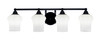 Paramount 4 Light Bath Bar In Matte Black Finish With 5.5" Zilo White Linen Glass (3424-MB-681)