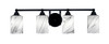 Paramount 4 Light Bath Bar In Matte Black Finish With 4" Onyx Swirl Glass (3424-MB-3009)