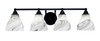 Paramount 4 Light Bath Bar In Matte Black Finish With 6.25" Onyx Swirl Glass (3424-MB-4769)
