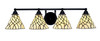 Paramount 4 Light Bath Bar In Matte Black Finish With 7" Sandhill Art Glass (3424-MB-9115)