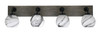 Oxbridge 4 Light Bath Bar In Matte Black & Painted Distressed Wood-look Metal Finish With 5.75" Onyx Swirl Glass (1774-MBDW-4109)