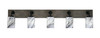 Oxbridge 5 Light Bath Bar In Matte Black & Painted Distressed Wood-look Metal Finish With 4" Onyx Swirl Glass (1775-MBDW-3009)