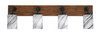 Oxbridge 4 Light Bath Bar In Matte Black & Painted Wood-look Metal Finish With 4" Onyx Swirl Glass (1774-MBWG-3009)