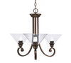 Curl Uplight, 3 Light, Chandelier Shown In Bronze Finish With 10" Clear Bubble Glass (253-BRZ-304)