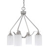 Odyssey Downlight, 4 Light, Chandelier In Brushed Nickel Finish With 4" White Marble Glass (2604-BN-3001)