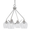 Odyssey Downlight, 4 Light, Chandelier In Brushed Nickel Finish With 6" Clear Bubble Glass (2604-BN-4810)