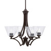 Zilo Uplight, 4 Light, Chandelier In Dark Granite Finish With 7" Clear Bubble Glass (564-DG-302)