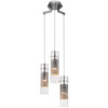Spartan Brushed Steel 3 Light LED Pendant (50526LEDDLP-BS/CLM)