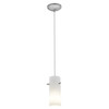 Cylinder Brushed Steel Pendant (28030-1C-BS/OPL)