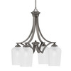 Zilo Downlight, 4 Light, Chandelier In Graphite Finish With 5" Clear Textured Glass (568-GP-4250)