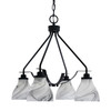 Odyssey Downlight, 4 Light, Chandelier In Matte Black Finish With 6.25" Onyx Swirl Glass (2604-MB-4769)