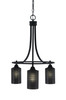 Paramount Downlight, 3 Light, Chandelier In Matte Black Finish With 4" Black Matrix Glass (3413-MB-4069)