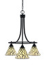 Paramount Downlight, 3 Light, Chandelier In Matte Black Finish With 7" Sandhill Art Glass (3413-MB-9115)