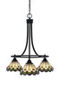 Paramount Downlight, 3 Light, Chandelier In Matte Black Finish With 7" Cyprus Art Glass (3413-MB-9395)