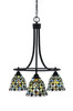 Paramount Downlight, 3 Light, Chandelier In Matte Black Finish With 7" Crescent Art Glass (3413-MB-9965)