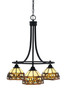 Paramount Downlight, 3 Light, Chandelier In Matte Black Finish With 7" Roman Jewel Art Glass (3413-MB-9975)