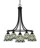 Paramount Downlight, 5 Light, Chandelier In Matte Black Finish With 7" Crescent Art Glass (3415-MB-9965)