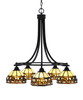Paramount Downlight, 5 Light, Chandelier In Matte Black Finish With 7" Roman Jewel Art Glass (3415-MB-9975)