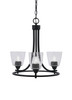 Paramount Uplight, 3 Light, Chandelier In Matte Black Finish With 4.5" Clear Bubble Glass (3403-MB-461)