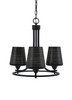 Paramount Uplight, 3 Light, Chandelier In Matte Black Finish With 6" Black Matrix Glass (3403-MB-4039)