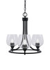 Paramount Uplight, 3 Light, Chandelier In Matte Black Finish With 6" Clear Bubble Glass (3403-MB-4810)
