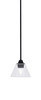 Paramount 1 Light Mini Pendant In Matte Black Finish With 7" Clear Bubble Glass (3401-MB-302)