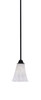 Paramount 1 Light Mini Pendant In Matte Black Finish With 5.5" Fluted Italian Ice Glass (3401-MB-729)