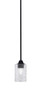 Paramount 1 Light Mini Pendant In Matte Black Finish With 4" Smoke Bubble Glass (3401-MB-3002)