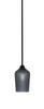Paramount 1 Light Mini Pendant In Matte Black Finish With 5" Smoke Textured Glass (3401-MB-4252)
